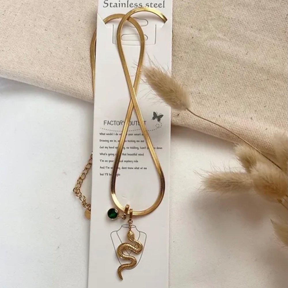 Stainless steel snake necklace minimalist valentines days gift